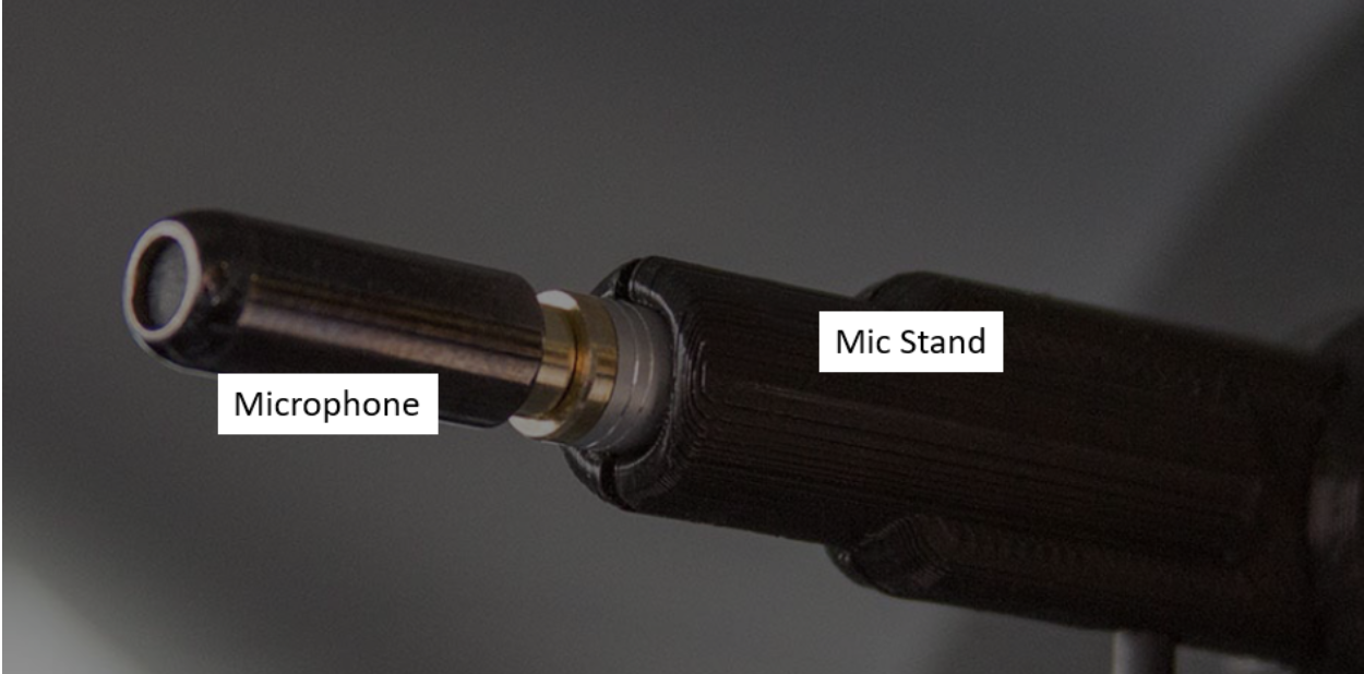 Picture of mic plugged into mic stand
